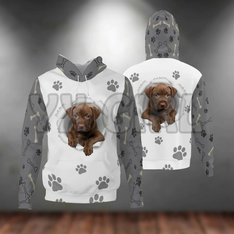 Chihuahua-Paw Dog 3D bluzy z nadrukiem Unisex swetry Funny Dog bluza z kapturem Casual Street dres