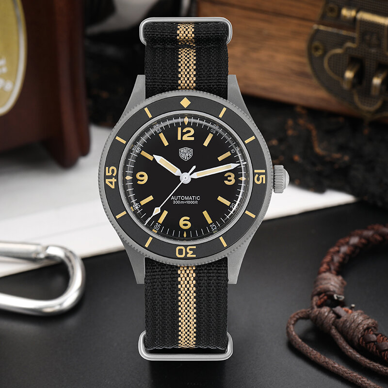 นาฬิกา WD50ฟ้า NH35เคลื่อนไหวอัตโนมัติ50-เข้าใจ C3นาฬิกาข้อมือคริสตัลแซฟไฟร์เรืองแสง300เมตรนาฬิกาข้อมือกันน้ำ