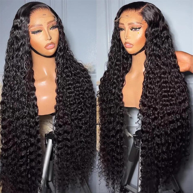 Soft Glueless Natural Black Long 26Inch  Kinky Curly Lace Front Wig For Women With Baby Hair Synthetic Preplucked Daily  Fashion