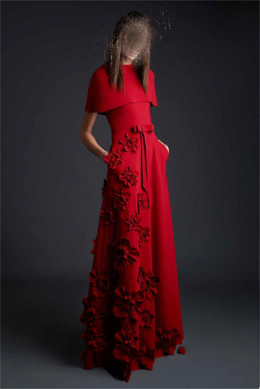 2024 Arab Dubai z krótkimi rękawami sukienka na studniówkę do kostek z bez pleców wieczorowa elegancka sukienka imprezowa dla WomenML-133