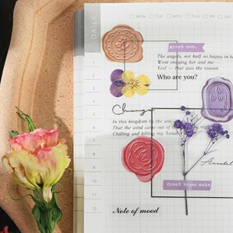 Retro DIY Stick Label Notebook Album papiernicze naklejki uszczelniające wosk dekoracyjne naklejki naklejki do dziennika naklejki do scrapbookingu