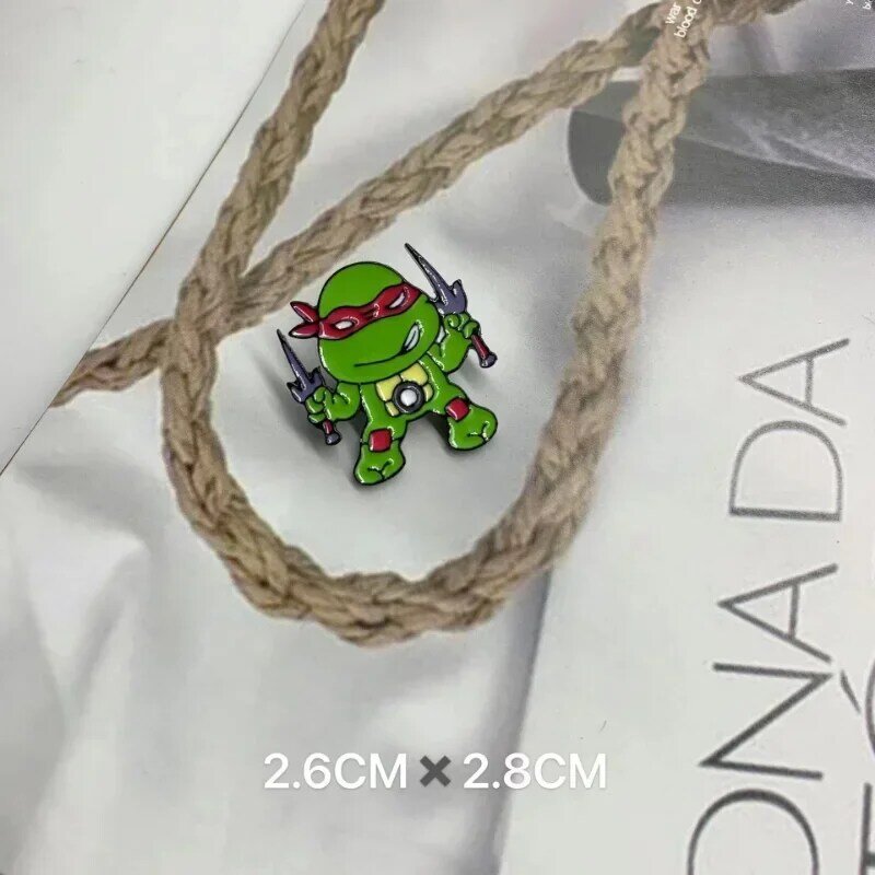 Ninja kura-kura Anime logam Enamel bros Pin kerah kartun lencana pada ransel pakaian celana Dekorasi Aksesori hadiah perhiasan