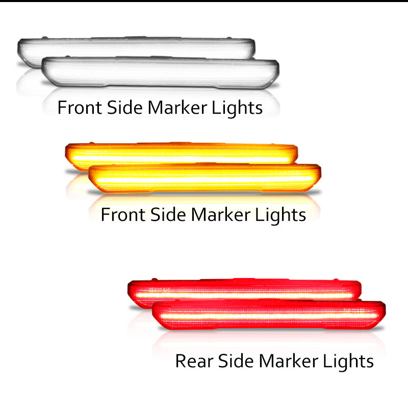 ل 2020-2022 جي إم سي سييرا 2500HD & 3500HD المصد الأمامي/الخلفي الجانب ماركر بدوره إشارة أضواء القيادة أضواء الأبيض العنبر الأحمر LED