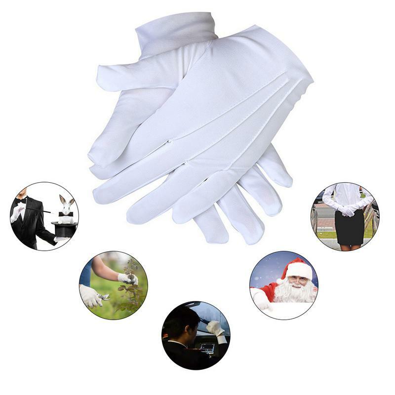 1 Paar Frauen weiße formelle Handschuhe Ehre Handschuhe Schutz Santa Männer Inspektion rutsch feste kurze Voll finger Fahr handschuhe