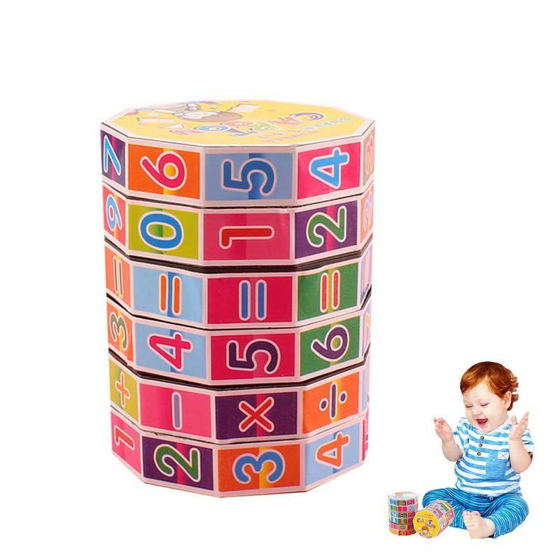 Cube magique de maths, jouets de Puzzle, Cube de comptage cylindrique, jeu de nombres, améliore la pensée spatiale