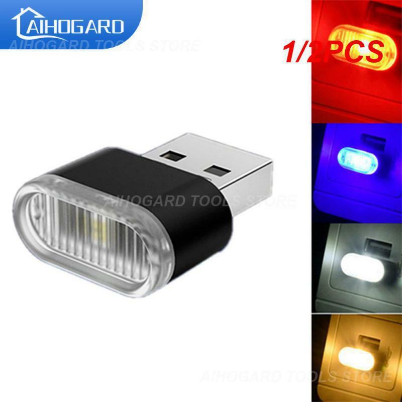 1/2PCS AvvRxx Mini światła samochodowe LED wnętrze auta atmosfera lampka USB wystrój Plug And Play lampa oświetlenie awaryjne produkty samochodowe PC