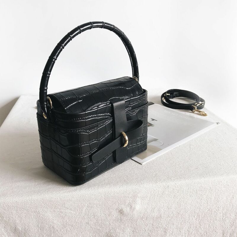 Bag Bow Leather High-End Women's Handbag True Vegetable Basket Box Crossbody Highquality Versatile Underarm Retro Fashion Y2k