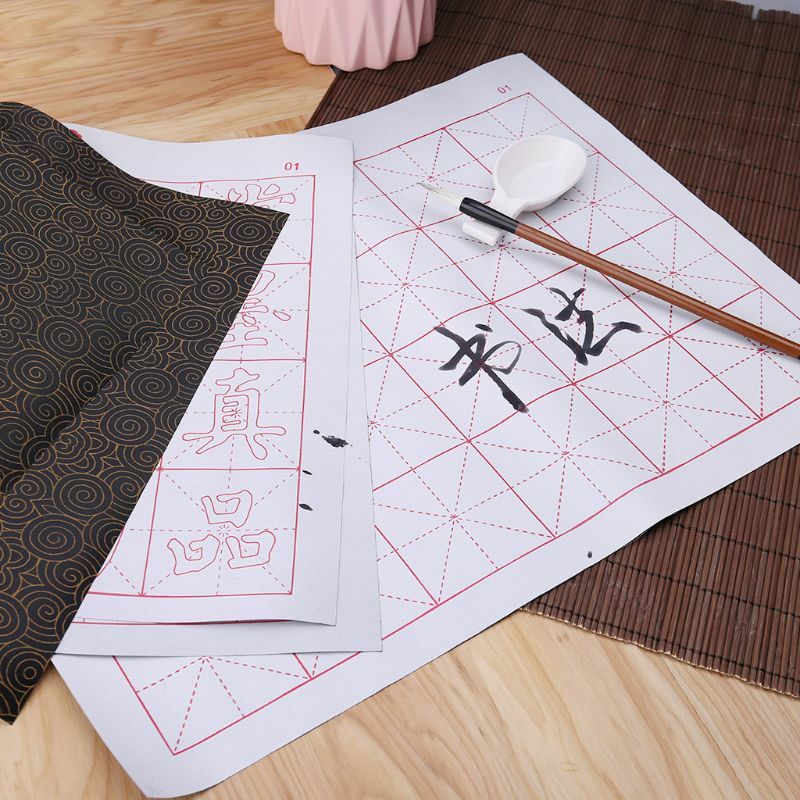 Escova pano para escrita água mágica sem tapete tecido gradeado caligrafia chinesa pr
