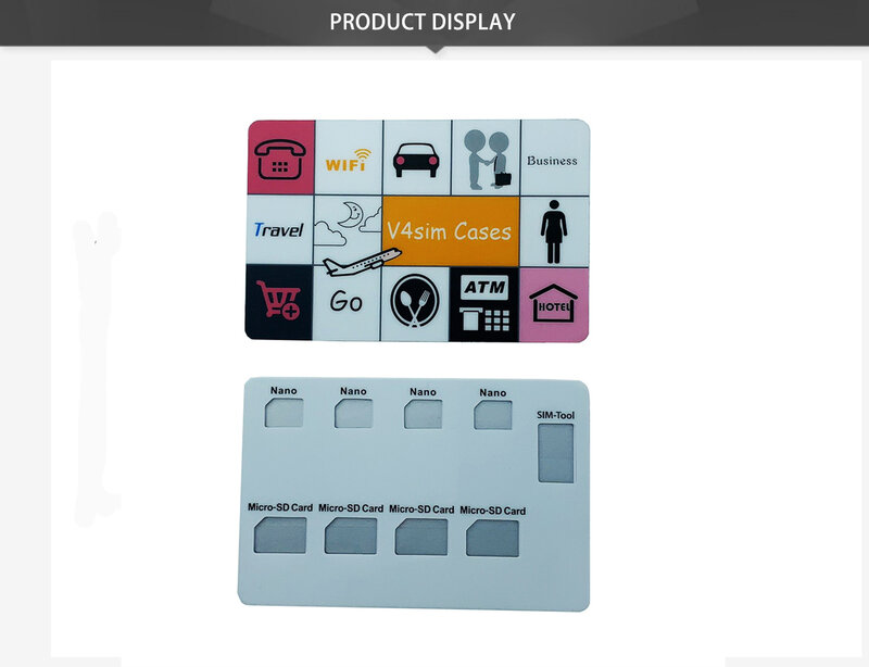 Porta Nano Card e pin, contiene 4 carte Nano, 4 pezzi TF Card e pin lphone