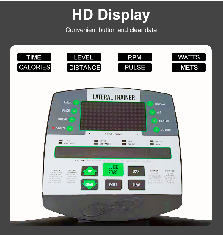 آلة بيضاوي الشكل التجارية لتدريب القلب ، الأفق الجناح عبر المدرب ، أسود ، شاشة LCD ، المنزل ، القلب