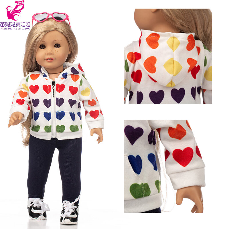 Conjunto de ropa para muñecas de 43 cm, conjunto de ropa para muñecas de 18 ", regalo de cumpleaños para niñas de 40 cm, conjunto de prevención de epidemias