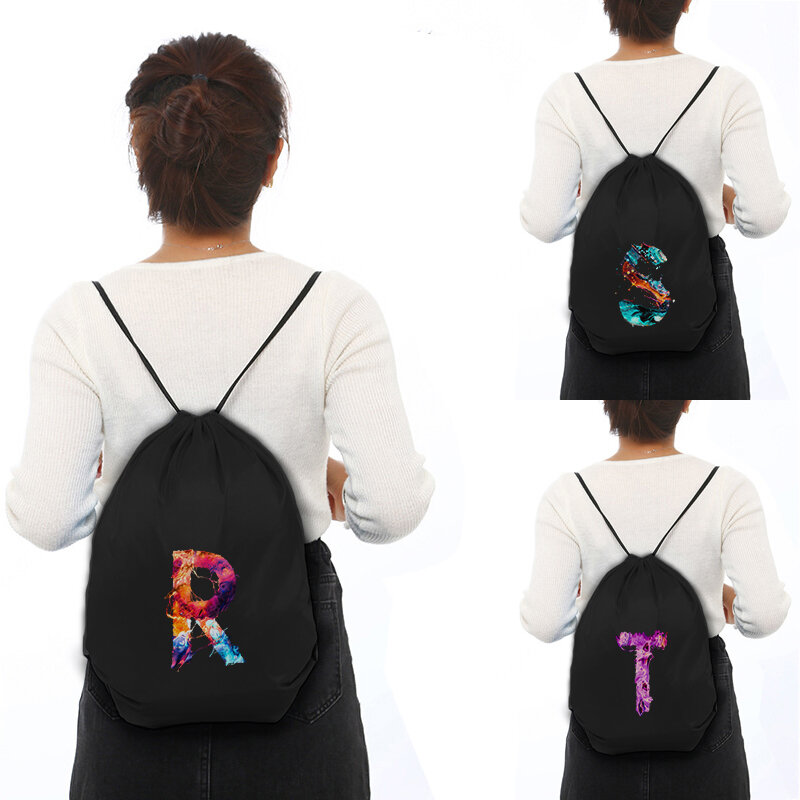 Креативный рюкзак на шнурке с надписью, сумки для покупок для девочек, детский школьный рюкзак, женские спортивные сумки на заказ, сумка для йоги