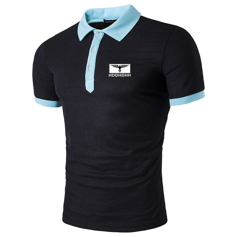 Männer Slim Fit Farbe-blocking Revers kurzarm T-shirt Männlich Dad Tragen Polo Hemd Sommer