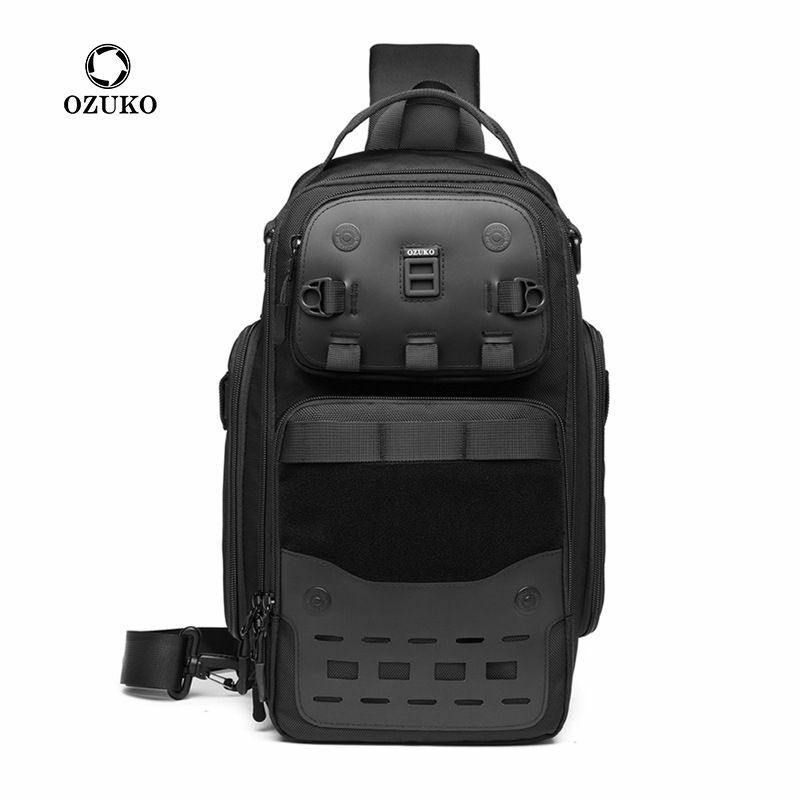 OZUKO Body bag Men Chest Bag Waterproof Outdoor Sports Tactical Male Shoulder Bag High Quality Crossbody Sling Bags