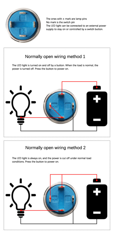 Interruptor de botão momentâneo de metal, luz LED, reinicialização automática, arranque pequeno, 6V, 12V, 24V, 8mm, 5 unidades