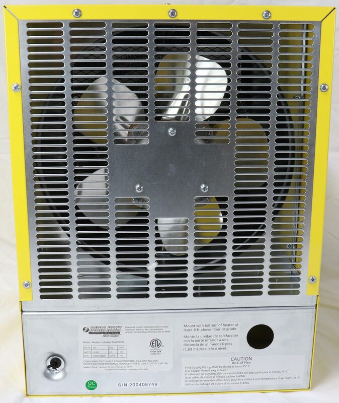 Dura Heat-Forced Air Heater com controle remoto, elétrico, grande, EWH9615 preto, amarelo, 36,120 Btu