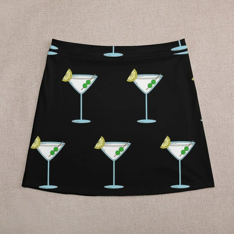 Martini Cocktail Glass Bartender alkohol minuman keras rok Mini baju kawaii musim panas wanita 2023 90s estetika
