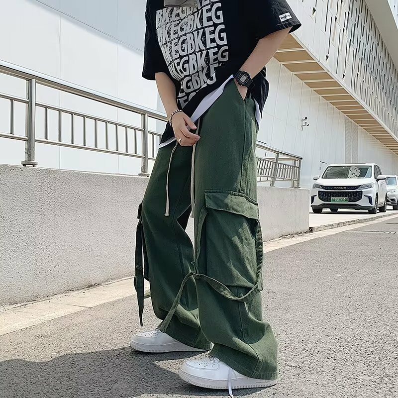 Fashion Younth Cargo Pants Men Casual Straight Loose Baggy Trousers Hiphop Harem Streetwear Joggers Clothing