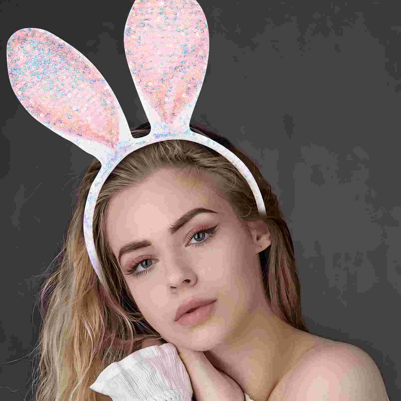 Bunny Ear Headband Easter Headband Sequins Rabbit Ear Headband Party Hair Accessory