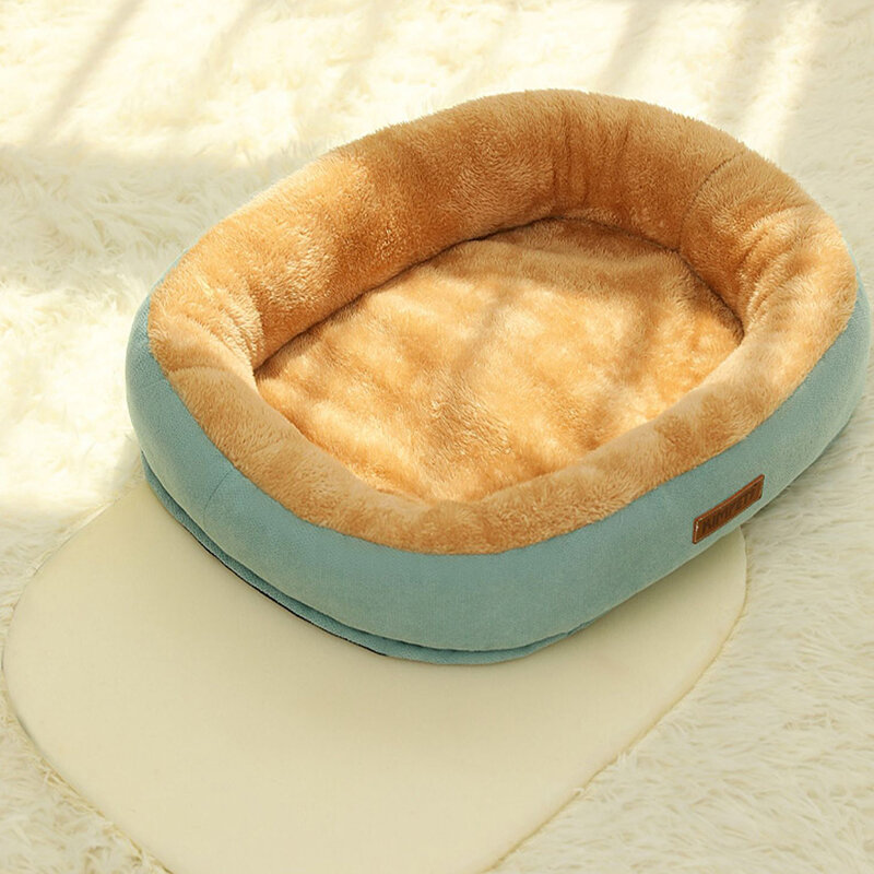 Kimpets cama do gato cama do cão de estimação canil non-slip inverno quente pequeno canil do cão dormir removido lavado macio filhote de cachorro almofada suprimentos do gato