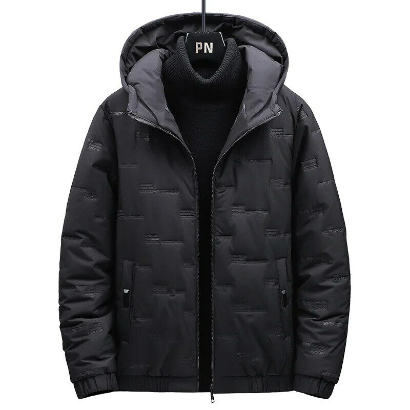 남성용 겨울 따뜻한 후드 재킷, 빵 코튼 패딩 재킷, 플러스 플리스 패딩 코트, 루즈 코트, 남성 다운 재킷