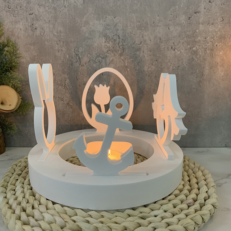 Zement runde Kerzenhalter Silikon form Kerzen basis Aroma therapie Heizung Kerzenhalter Beton form Osterharz Ornament form