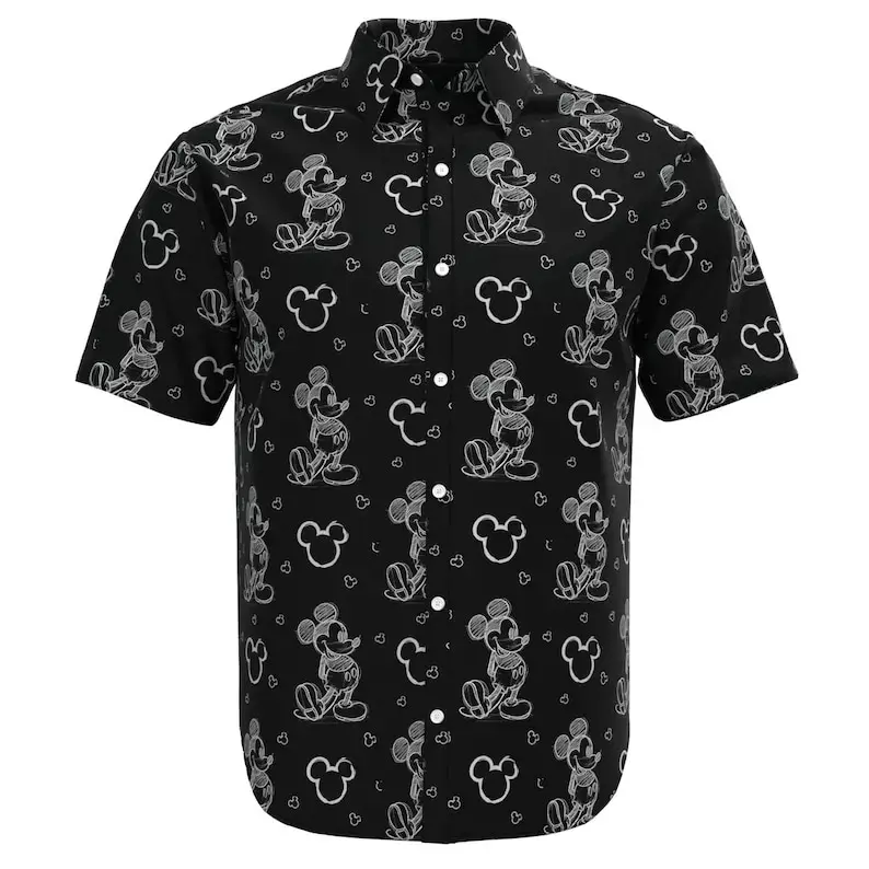 Новинка 2024, гавайская рубашка Disney, Повседневная рубашка с короткими рукавами и пуговицами