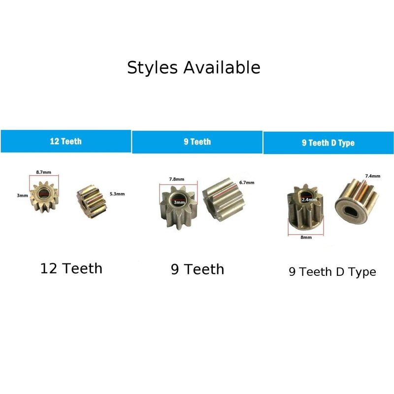 9/12Teeth Metals Gear D Types For Cordless Drill Charge Screwdriver 550 Motor Gear Rechargeable Hand Drill Gear Power Tools Part