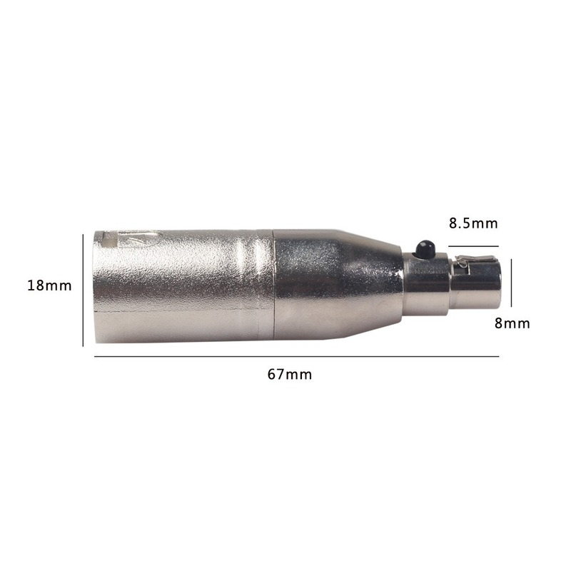 MINI XLR 3-Pin żeńskie do XLR 3-Pin męski konwerter wtyczki SA518 67x18x8mm