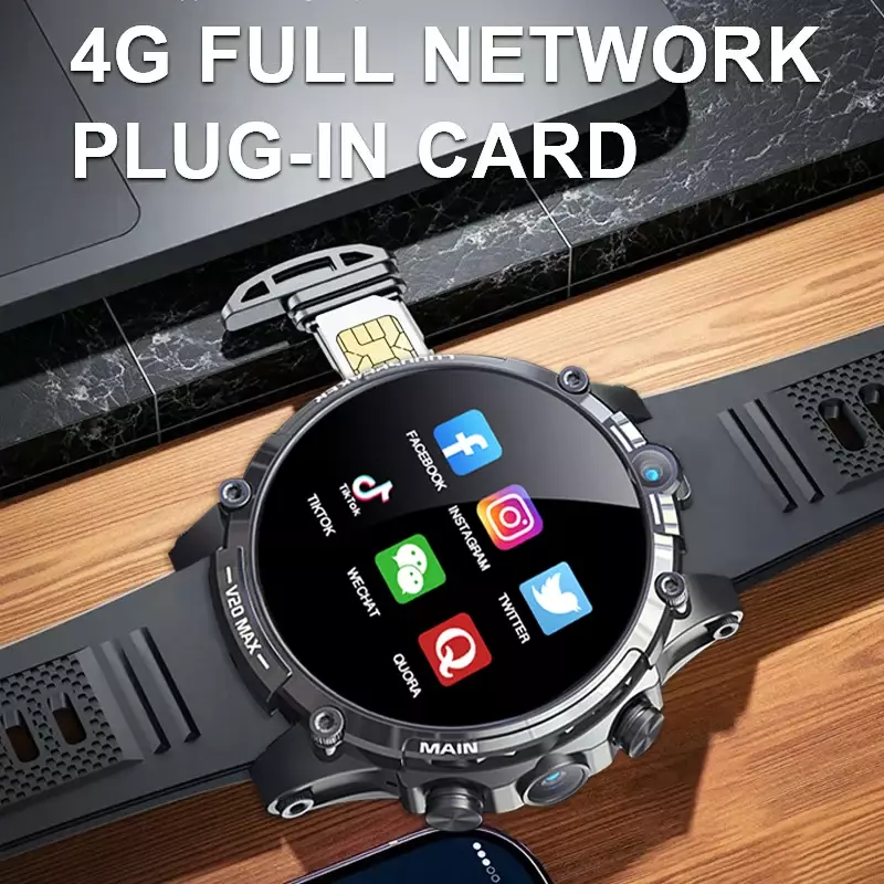 Jam tangan pintar 5G asli, panggilan SIM kamera ganda HD 1.6 inci navigasi GPS denyut jantung oksigen darah pemantauan Buka kunci wajah