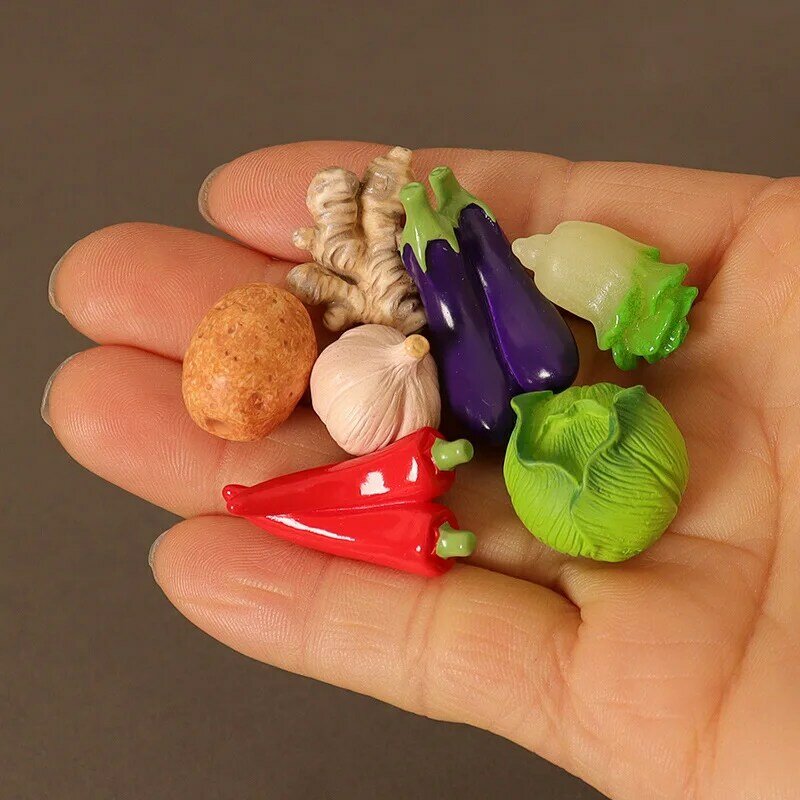 8 Stks/set 1/12 Poppenhuis Miniatuur Groenten Model Keuken Voedselaccessoires Voor Poppen Huisdecoratie Kinderen Doen Alsof Speelgoed