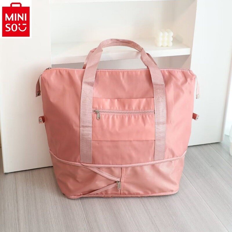 MINISO Sanrio Hello Kitty Portable Waterproof Storage Bag Women's Home Large Capacity Foldable Luggage Bag Fitness Bag