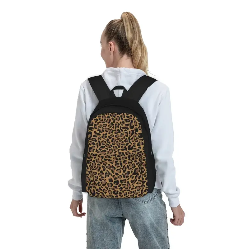 Mochila con patrón de leopardo para niño y niña, morral con textura de animales de la vida salvaje, mochilas universitarias de diseño, mochilas de escuela secundaria informales