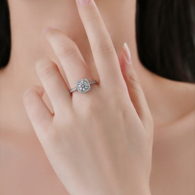 Moissan ite Verlobung sring 1ct/2ct d Farbe aus gezeichnete runde Moissan ite Ringe Sterling Silber Versprechen Jubiläums ring für
