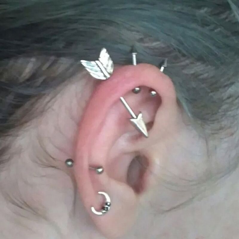 Stainless Steel Cartilage Earrings Fashionable Body Jewelry Arrow Design Piercing Jewelry Multi-Use Arrow Earrings Man
