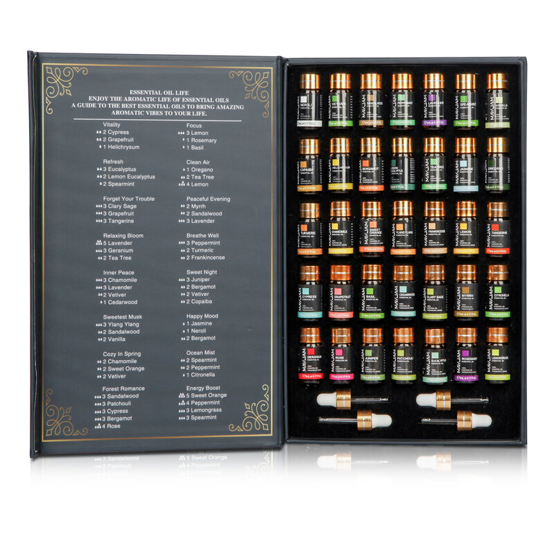 MAYJAM – ensemble d'huiles essentielles pour humidificateur, 35 bouteilles, lavande, Eucalyptus, vanille, origan, Neroli, arôme, Bougies maison