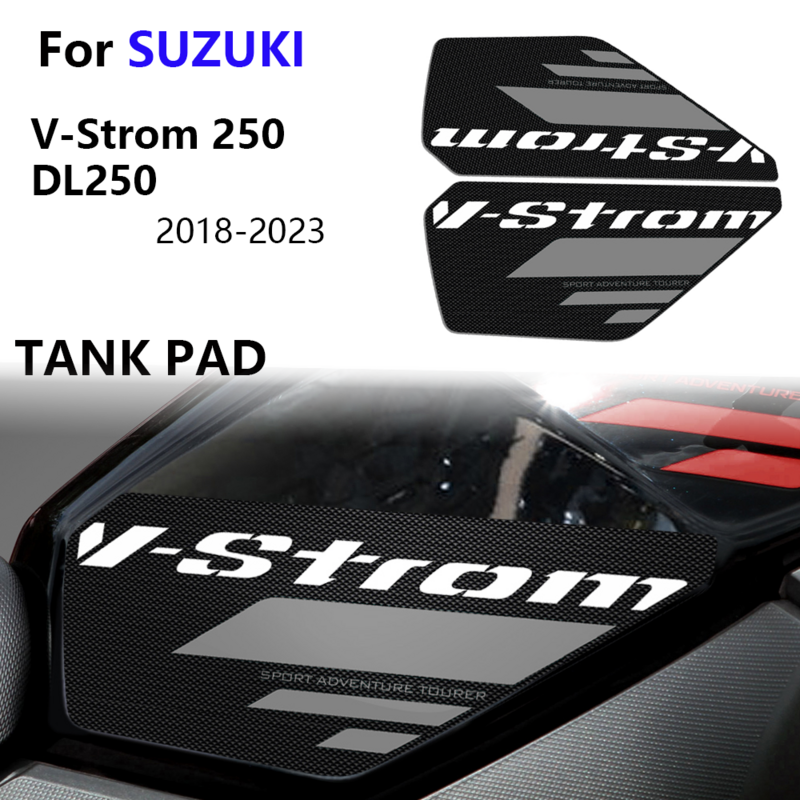 Motocicleta tanque Grip tração Pad, adesivos para Suzuki V-Strom 250, DL250, 2018-2023, proteção de tanque lateral, joelho aperto Mat