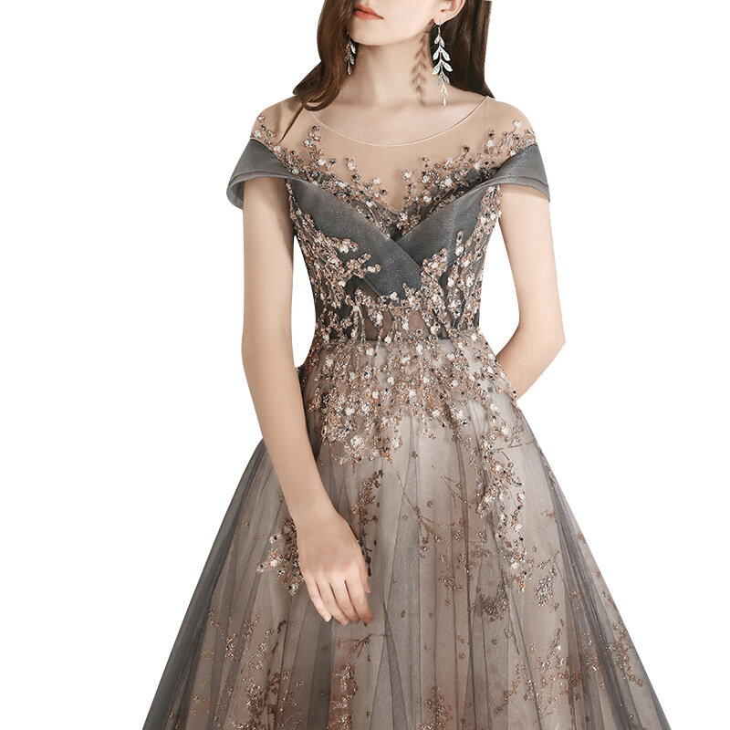 Vestido longo e luxuoso feminino, vestido de baile, vestidos elegantes, festa de casamento formal de luxo, 2023