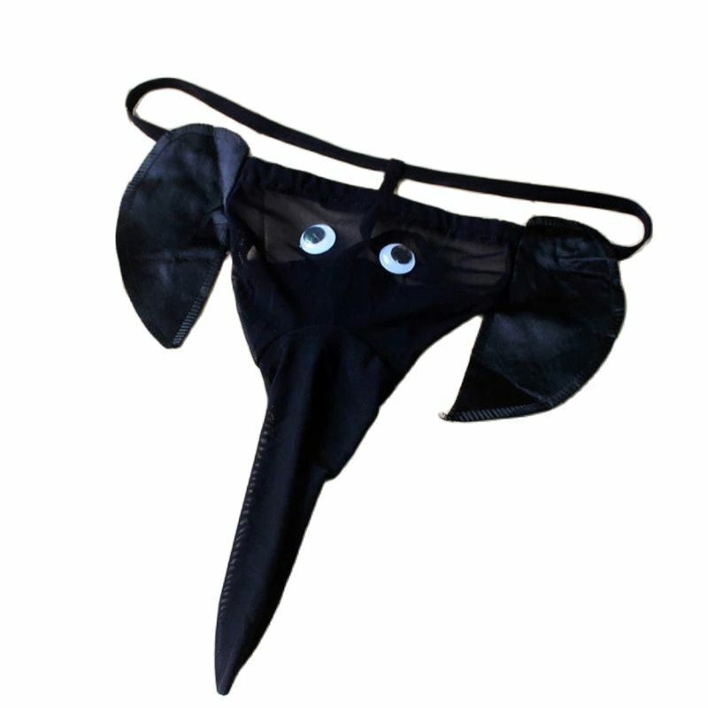CLEVER-MENMODE Sexy Hommes Sous-Vêtements Éléphant Bulge Poudres G String Hommes artificiel astique T-Back Lingerie String 7.0 Slip Culotte
