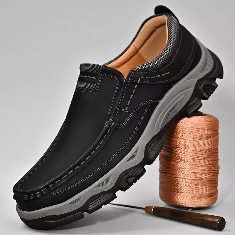 Męskie mokasyny z naturalnej skóry męskie obuwie codzienne na spacer rekreacyjny mokasyny oddychające wsuwane na buty do jazdy samochodem buty do biura w stylu Retro