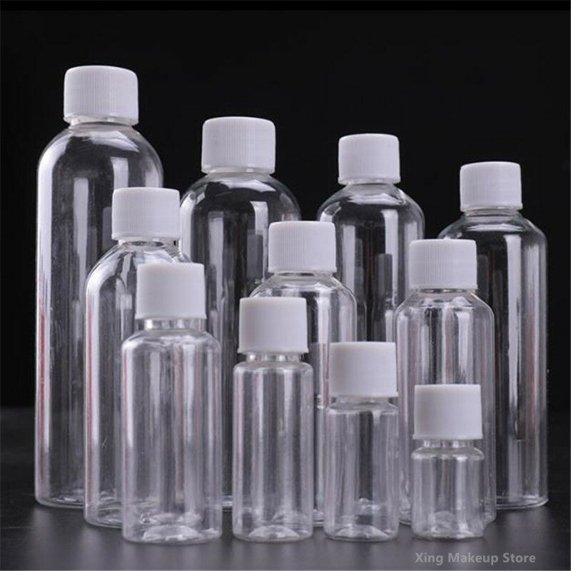 50 pz 10ml 50ml 100ml trasparente bottiglia di plastica vuota riutilizzabile contenitore da viaggio contenitore per cosmetici riutilizzabile bottiglia di alcol 2 #
