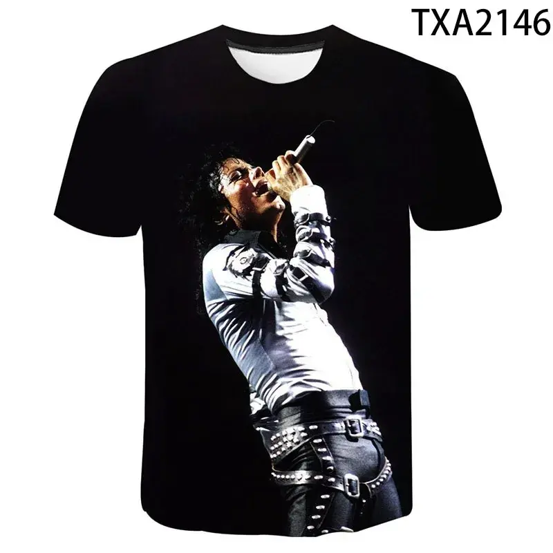 Camiseta con estampado 3D de Michael Jackson para hombre y mujer, camisa de Hip Hop a la moda, ropa de calle, Top informal, novedad de 2024