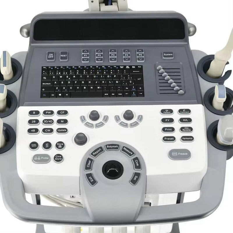 Color Doppler Ultrasound Machine, carrinho móvel, sistema de diagnóstico, 2D, 15 "tela LED