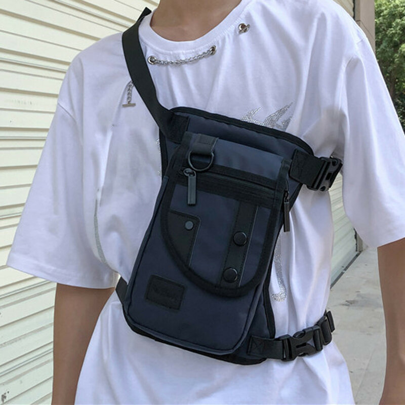 Gl-男性用ナイロンジッパー付きファニーパック,ファッショナブルなヒップホップスタイルのウエストバッグ,多機能の戦術的なランニングバッグ