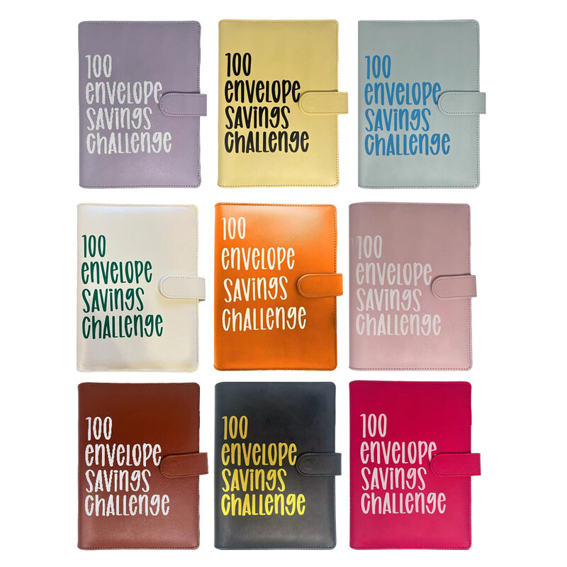 Libro de Desafío de Ahorro de sobre, cuaderno de azulejos de estilo Simple, suministros de papelería, Multicolor, 100
