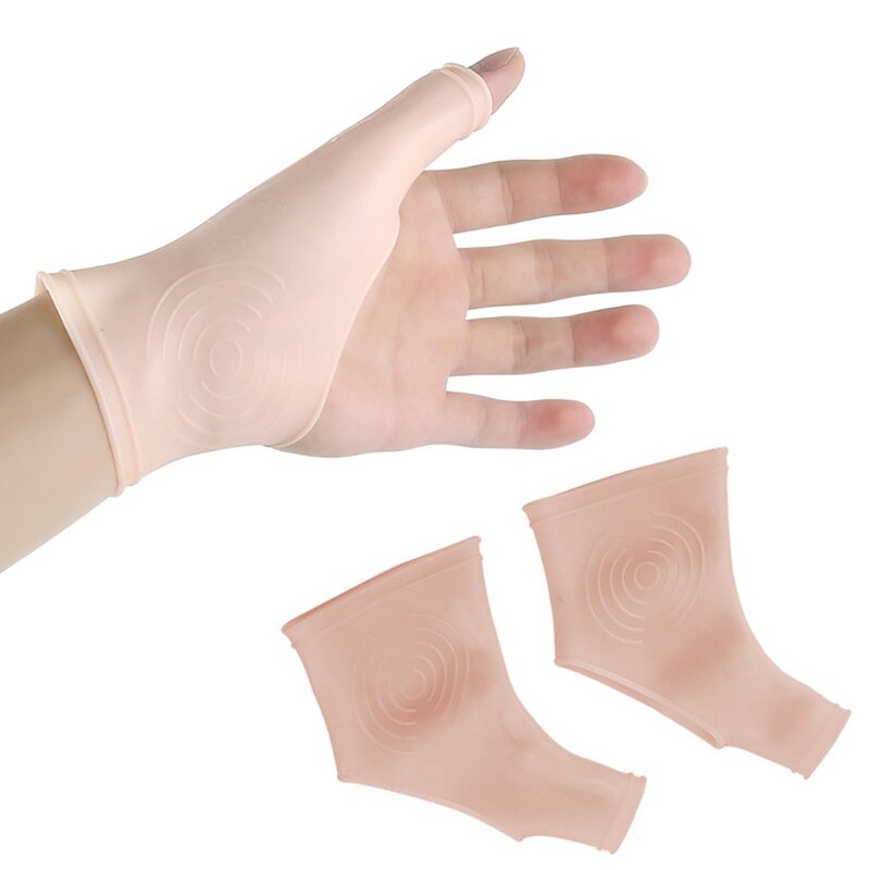 Penstabil jempol pergelangan tangan penopang lengan kawat gigi meringankan nyeri untuk Arthritis silikon pijat tangan sarung tangan pelindung