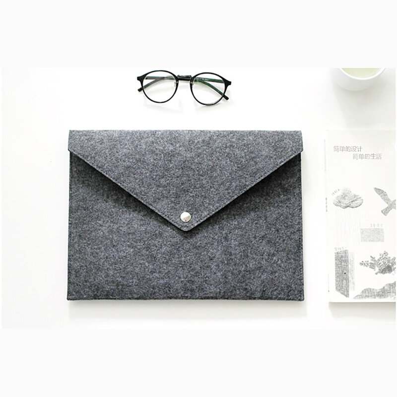 Ukuran A4 flanel folder dompet minimalis bisnis kantor File tas amplop untuk sekolah kantor perlengkapan rumah grosir