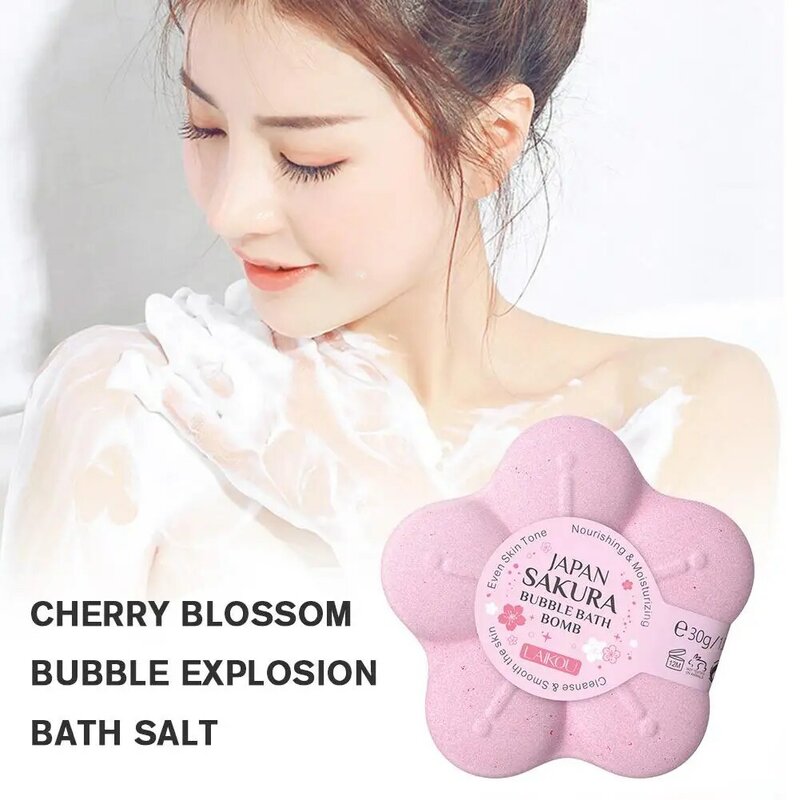Pequena bolha Blossom Bath Salt Ball, Stress Shower, Esfoliante, Alívio Mais Limpo, Hidratante Spa Ball, T0A7, 30g