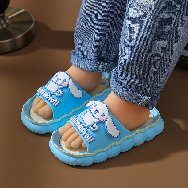 Женские сандалии детские летние домашние Нескользящие тапочки для детей и родителей милые Мультяшные сандалии
