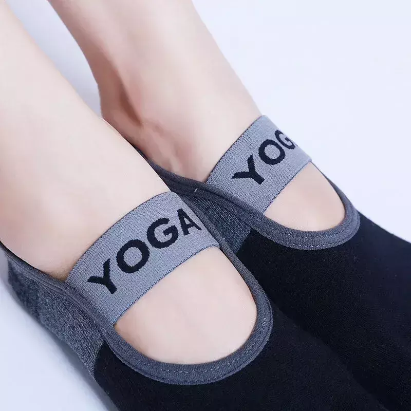 Женские Дышащие носки для йоги, силиконовые Нескользящие носки с пятью пальцами для пилатеса, женские хлопковые носки с открытой спиной для фитнеса, балета, танцев